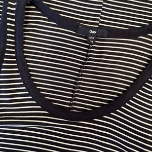 Navy / white striped maxi dress